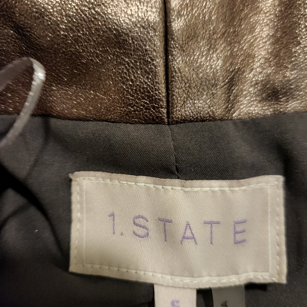 Metallic bronze pleather jacket - Picture 4 of 7